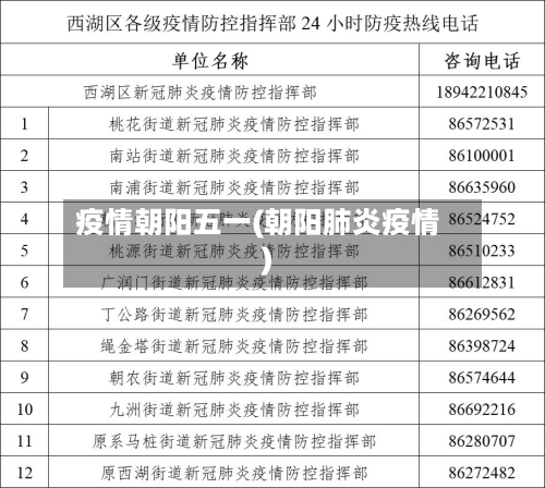 疫情朝阳五一(朝阳肺炎疫情)-第1张图片